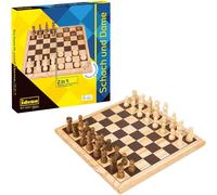 40174 ¿ Jeu D'échecs Classique Et Dame 2 En 1,Avec Plateau De Jeu,32 Figurines D'échecs Et 24 Pierres Plates,Pour Des Soirées De Jeu Passionnantes Entre Amis Et Famille