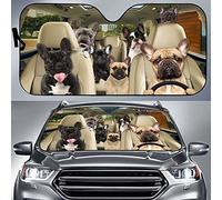 403 Couverture Pare-Brise Voiture Imperméable Pare Soleil Voiture Pare Brise Avant Anti Soleil Pare-Soleils Intérieur Universelle pour Voiture Camion Bouledogue Français Chien Conduite Familiale