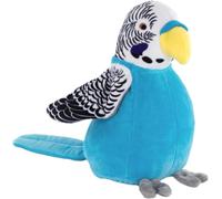 40359-Bavardage Perruche En Bleu,Env.18 Cm,Peluche Répète Tout D'Une Voix Amusante Tout En Bougeant Les Ailes,Fonctionne À Piles