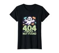 404 Boo Not Found Ghost Programmer Blague T-Shirt Graphique avec Valeur, Femme, Noir, XS