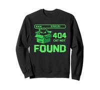 404 Cat Not Found Pixel Art Glitch Error Funny Feline Sweatshirt
