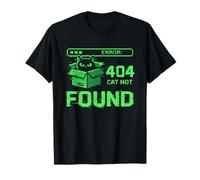 404 Cat Not Found Pixel Art Glitch Error Funny Feline T-Shirt