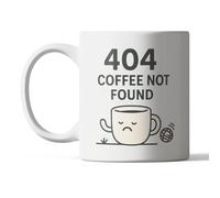 404 Coffee Not Found Mug - Cadeau technique amusant pour les développeurs, codeurs et travailleurs informatiques - Tasse à café Geeky de 325 ml pour programmeurs - Tasse de bureau humoristique pour