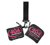 404 Error Life Not Found Rock Style Lot de 2 porte-cartes à fermeture éclair avec dragonne pour femme, 404 Error Life Not Found style rock, 1 size, Décontracté