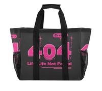404 Error Life Not Found Sac fourre-tout réutilisable pour femme Sac de plage pliable avec compartiments en toile Sac à linge fourre-tout de voyage