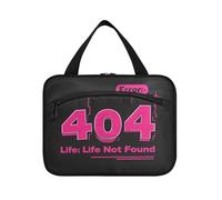 404 Error Life Not Found Trousse de toilette de voyage à suspendre avec crochet, sac de rangement de maquillage chic pour adultes, sac de voyage Bolsa de maquillaje para Mujer L