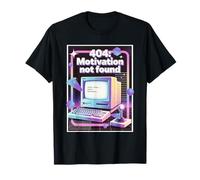 404 Motivation introuvable Ordinateur Vaporwave T-Shirt