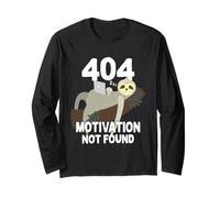 404 Motivation Not Found Aucune Motivation Paresseux Manche Longue