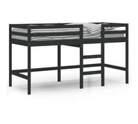 40424& Lit combiné mezzanine d'enfants - KALISSE - avec échelle noir 90x200cm - L205.5x l95.5x H113.5 cm