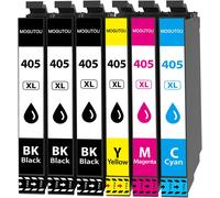 405 XL Cartouches d'encre, Haute capacité, Compatibles avec Epson 405XL 405 XL Noir Valise pour Epson Workforce Pro WF-7310 WF-7830 WF-7840 WF-3820 WF-4820 WF-4830 (3 Noir et 3 Couleur)