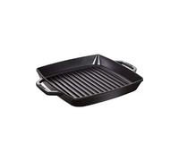 STAUB Gril en Fonte avec Double Poignée, Carré, 28 x 28 cm, Noir Mat