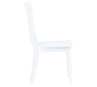 （40553）4 pièces Chaises à manger et Cuisine ,blanc bois d'hévéa massif - L45.5x P52xH90 cm
