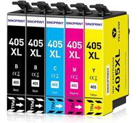 405XL Cartouches d'encre de rechange pour Epson 405 405XL Multipack pour Workforce Pro WF-3820DWF WF-4820DWF WF-4825DWF(Q1643)