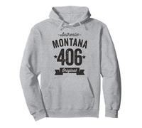 406 Montana Code régional en Vieilli Authentique Sweat à Capuche