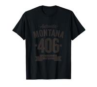 406 Montana Code régional en Vieilli Authentique T-Shirt