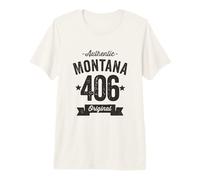 406 Montana Code régional en Vieilli Authentique T-Shirt Haut de Gamme