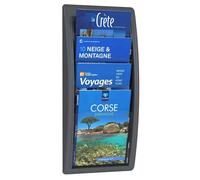 [4061.11] PAPERFLOW Porte-brochures mural Quick fit - 4 Compartiments A4 Anth...