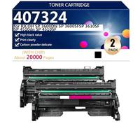 407324 Cartouche de Toner Compatible pour RICOH SP 3600DN SP 3600SFSP 3610SF SP 4510dn SP 4510SF Imprimantes, avec Puce, Haut Rendement 20000 Pages, Impression Nette,Black-2 Pack