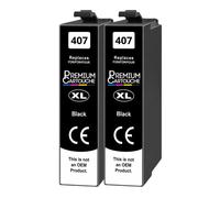 407XL C13T07U140 Lot 2 Cartouches compatible pour Epson Noir avec puce 2600 pages