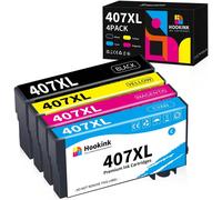 407Xl Cartouches D'Encre Compatible Avec Epson 407Xl 407 Xl Pour Epson Workforce Pro Wf-4745Dtwf Wf 4745 (1 Noir 1 Cyan 1 Magenta 1 Jaune)