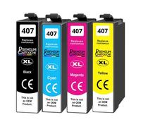 407XL Lot 4 Cartouches compatibles pour Epson Noir Cyan Magenta Jaune avec puce