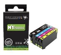 Point D'encre 408/408L - Lunette - Cartouche d'encre Pack de 4 Cartouches Noir/C/M/Y pour Epson Grande capacité de Marque Francaise