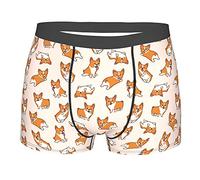 408 Heureux, Courant, Corgi Caleçons Boxer Shorty Homme Doux,Agréable Boxers Confortable Underwear M