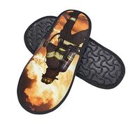 408 Slipper, Rendre Hommage Au Pompier Maison Pantoufles Lavable Chausson Maison Respirant Maison Chaussure Pour Homme L'ExtéRieur Bureau L