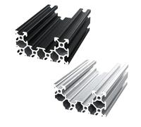 4080 C-Beam Aluminum Extrusion Profile 550-1500mm, 2Pcs - EU Standard Linear Rail Slider Slot For 3D Printer And CNC Router(Black Anodized,1400mm)