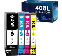 408L Haute Capacité Compatibles Pour Epson 408 L 408L 408-L,Bk-2200/Cmy-1700 Pages,Compatible Avec Workforce Pro Wf-C4310Dw Wf-C4810Dtwf Wf-C4310 Wf-C4810