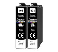 408XL 408 XL 408L C13T09K14010 Cartouche Compatible pour Epson Workforce Pro WF-C4310DW WF-C4810DTWF Noir Haute capacité avec Puce 2200 Pages Pack 2
