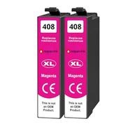 408XL 408 XL 408L C13T09K34010 Cartouche Compatible pour Epson Workforce Pro WF-C4310DW WF-C4810DTWF Magenta Haute capacité avec Puce 1700 Pages Pack 2