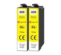 408XL 408 XL 408L C13T09K44010 Cartouche Compatible pour Epson Workforce Pro WF-C4310DW WF-C4810DTWF Jaune Haute capacité avec Puce 1700 Pages Pack 2