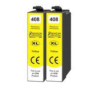 408XL 408 XL 408L C13T09K44010 Cartouche Compatible pour Epson Workforce Pro WF-C4310DW WF-C4810DTWF Jaune Haute capacité avec Puce 1700 Pages Pack 2