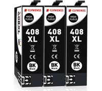 408Xl 408 Xl 408L Cartouches D'Encre Noir Multipack Compatibles Avec Epson Workforce Pro Wf-C4310Dw Wf-C4810Dtwf Wf-C4310 Wf-C4810 Wfc4310 Wfc4810 Imprimante, Lot De 3 Noire[ENC940337]