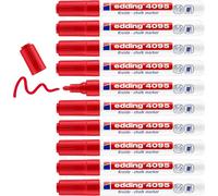 4095 Marqueur Craie Liquide - Rouge - 10 Feutres Craie Liquide - Pointe Ronde 2-3 Mm - Feutre Craie Effacable Pour Écrire Sur Les Vitres,Le Verre - Feutre Craie Ardoise Aux Couleurs Opaques