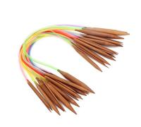 40cm Aiguilles à tricoter en bambou Double pointe Kit de tricot Outils de tissage pour travail manuel avec tube plastique coloré