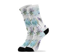 40Cm Chaussettes De Tennis Amusantes Chaussettes Femme Respirantes Chaussette Homme Lavande Et Herbes Sauvages Pour Ado Bureau Décontractés