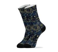 40Cm Chaussettes De Tennis Évacuant L'Humidité Chaussettes Femme Confortable Chaussette Homme Astrologie Soleil Lune Cosmos Pour Course Quotidien Adulte