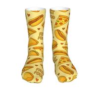 40Cm Chaussettes Mi-Mollet Unisex Chaussettes De Tennis Cushioned Chaussette Homme Dessin Animé De Malbouffe Pour Femme Bureau Cyclisme