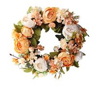 40cm Couronnes de Porte artificielles, Couronne de Fleurs de Pivoine Porte Couronne de Printemps Toute lannée Porte dentrée décor de Porte Moderne pour décor de Mariage de Porte dentrée