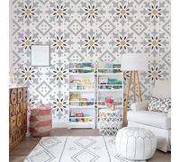 40cm Floor Tiles Vintage Pattern Pochoir Pour Murs Grands Gabarits Gabarit Réutilisable Mandala Niche Revêtements De Sol Mur Motifs De Décoration Peinture De Meubles Grands Gabarits Aux