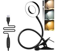 40CM Led lampe de bureau noir pince lampe de bureau pince gradable lampe de lecture