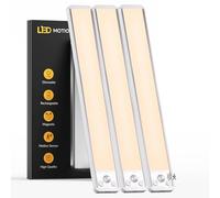 40CM Reglette LED Cuisine(Lot de 3) - 2500mAh Sans Fil Rechargeable LED Cuisine Sous Meuble, 3 Couleurs, Détecteur de Mouvement, Dimmable, Magnétique Pour IntéRieur, Placard, Armoire, Escalier