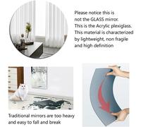 40cm Round Acrylic Plexiglass Wall Mirror For Bathroom Large Wall Mounted Makeup Mirror For Living Room Entryway Bedroom
