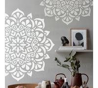 40cm Round Flower Mandala Pochoir Pour Murs Grand Modèle De Pochoirs Modèles De Carreaux Réutilisables Peinture Peinture Grand Mur De Niche À Mandala Mandalas En Bois Motif De Meubles