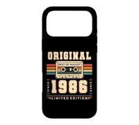 40e Anniversaire Cadeau Homme Août 1986 Cassette Coque pour iPhone 17 Pro Max
