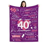 40e Anniversaire Couvertures Plaids pour femmes Cadeaux d'anniversaire pour les femmes de 40 ans Soeur Petite amie Épouse Maman Tante Cousine Amie Collègues Idées de Cadeaux d'anniversaire (40-elle)
