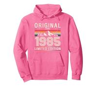 40e Anniversaire Homme Original Juin Vintage 1985 Sweat à Capuche, Unisexe pour Adultes, Rose Vif, M