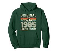 40e Anniversaire Homme Original Juin Vintage 1985 Sweat à Capuche, Unisexe pour Adultes, Vert Forêt, M